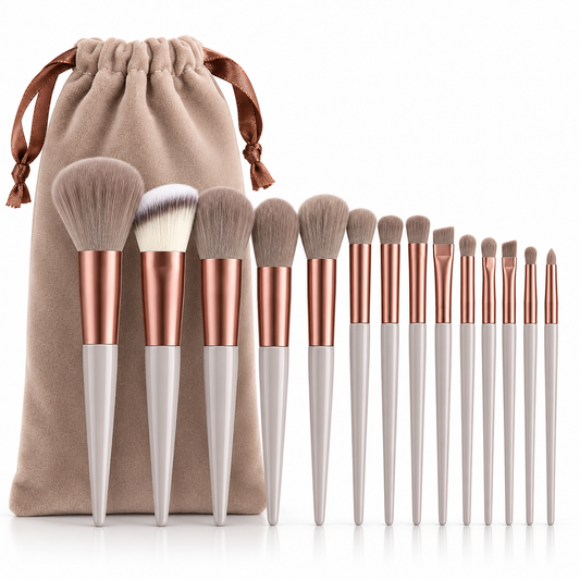 13-Piece Professional Makeup Brush Set with Velvet Pouch