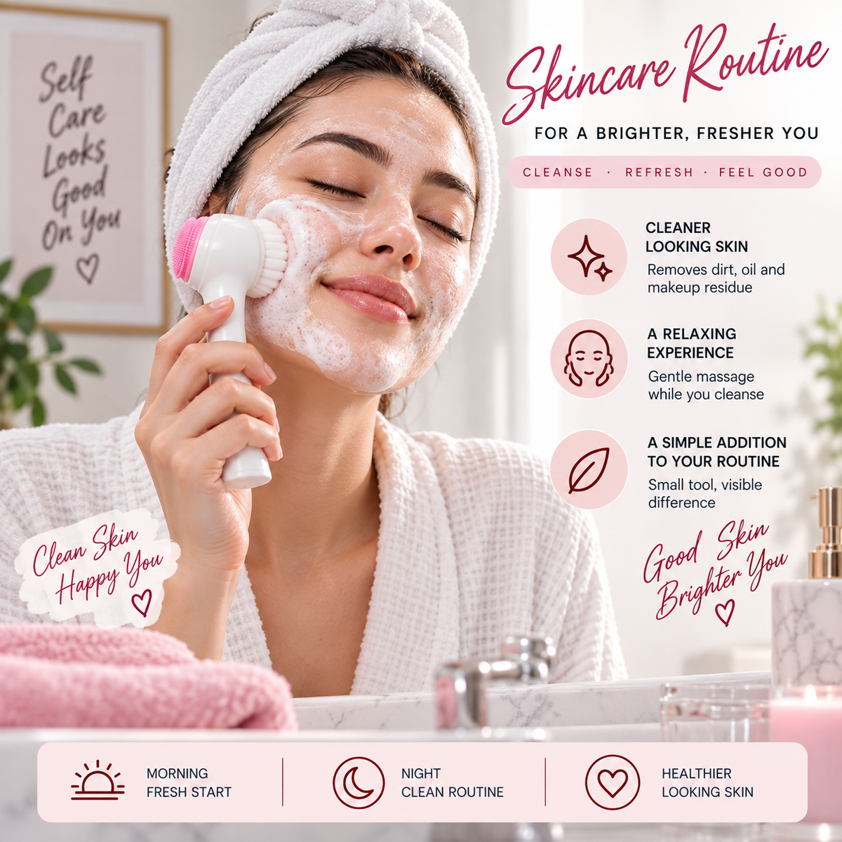 2-in-1 Double-Sided Facial Cleansing & Massage Brush