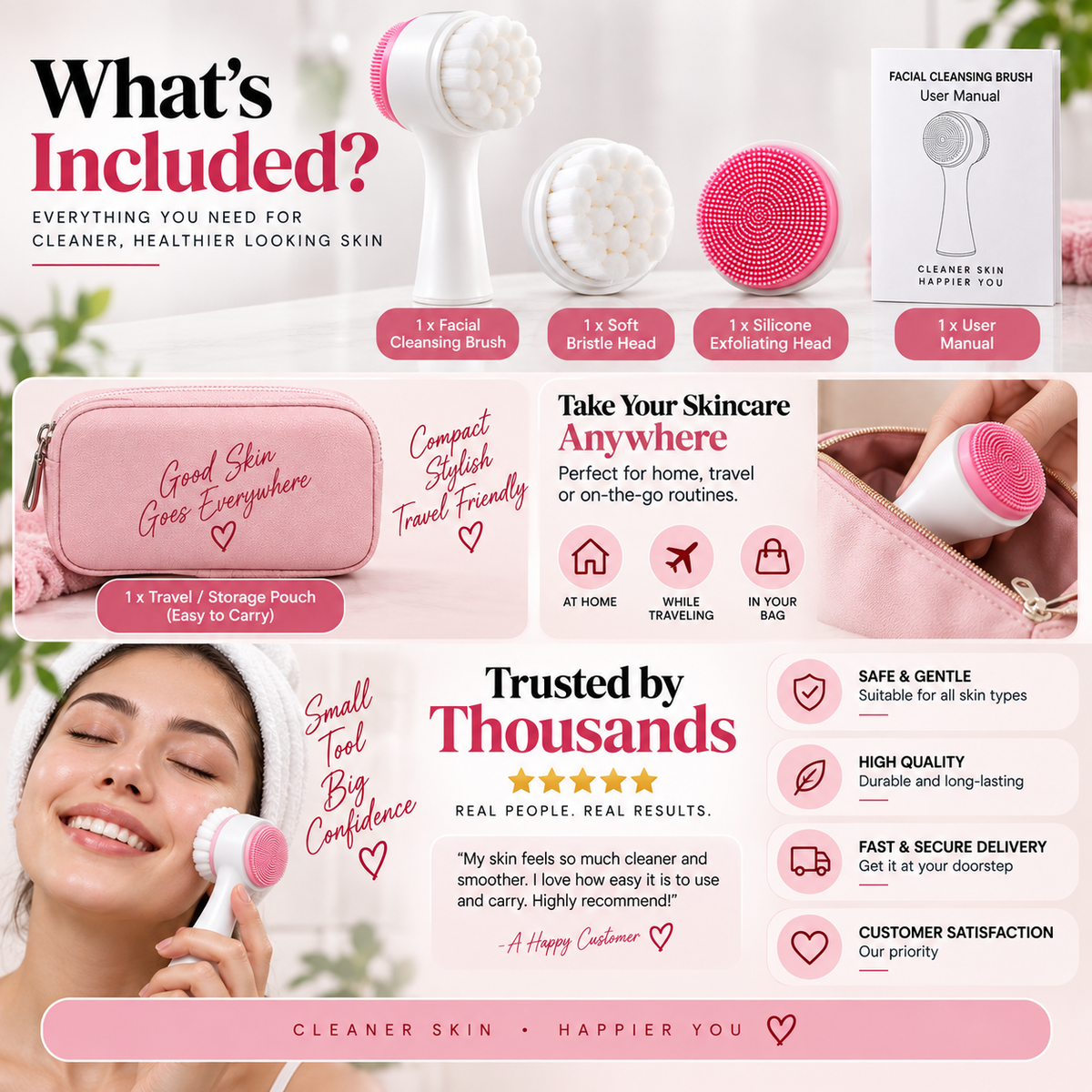 2-in-1 Double-Sided Facial Cleansing & Massage Brush