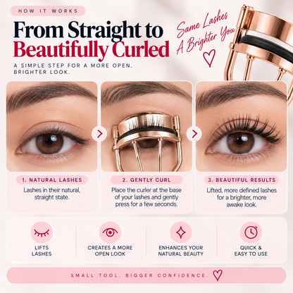 Stainless Steel Eyelash Curler – Soft Cushion Pad for Natural-Looking Lift