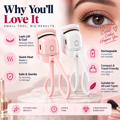 Electric Heated Eyelash Curler – Rechargeable Quick Curl Tool