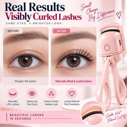 Electric Heated Eyelash Curler – Rechargeable Quick Curl Tool