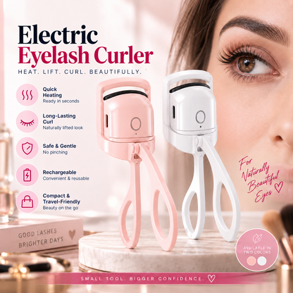 Electric Heated Eyelash Curler – Rechargeable Quick Curl Tool