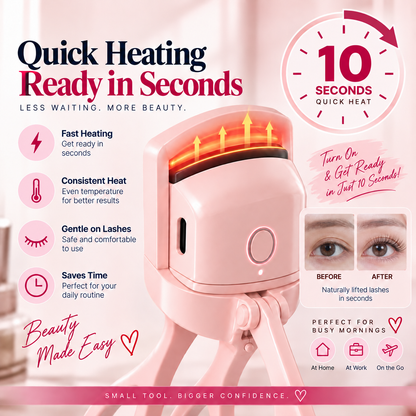 Electric Heated Eyelash Curler – Rechargeable Quick Curl Tool